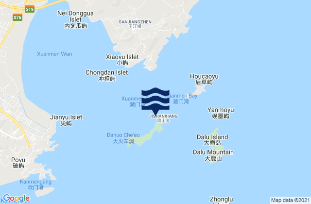 Jishan, Chinaの潮見表地図