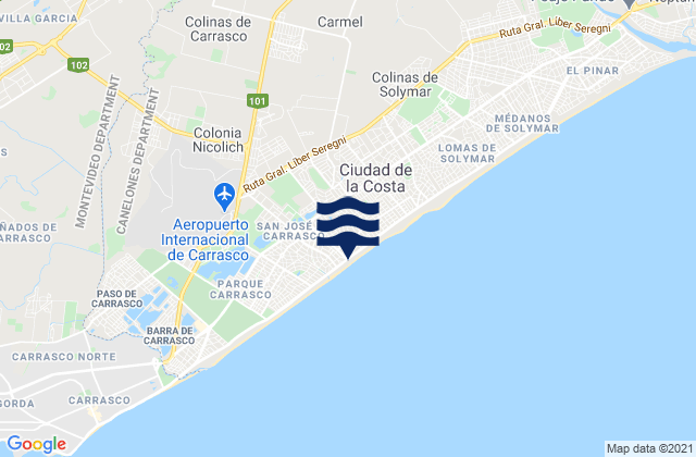Joaquín Suárez, Uruguayの潮見表地図