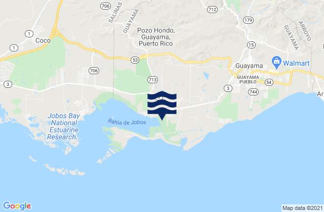 Jobos, Puerto Ricoの潮見表地図