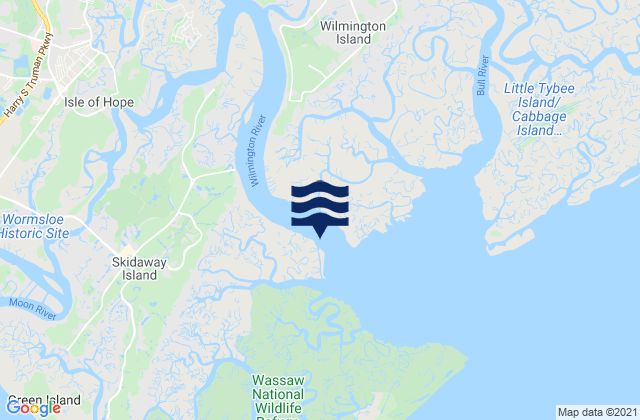 Joes Cut Wilmington River, United Statesの潮見表地図