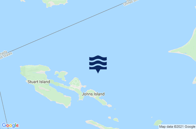 Johns Island 0.8 mile north of, United Statesの潮見表地図
