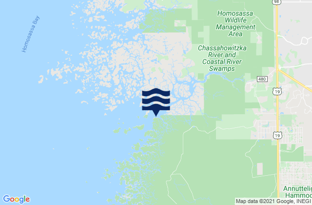 Johns Island Chassahowitzka Bay, United Statesの潮見表地図