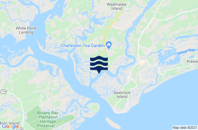 Johns Island Church Creek, United Statesの潮見表地図