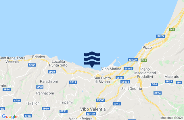 Jonadi, Italyの潮見表地図