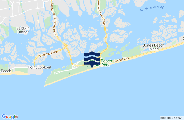 Jones Beach, United Statesの潮見表地図