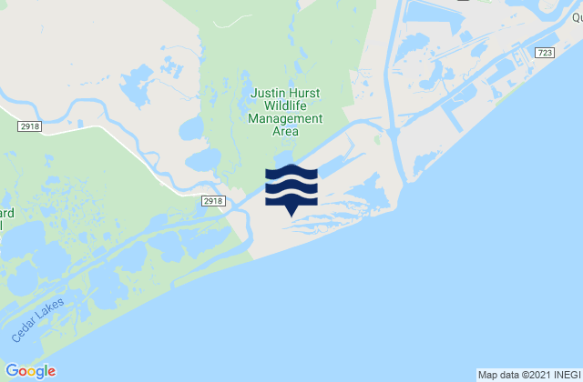 Jones Creek, United Statesの潮見表地図