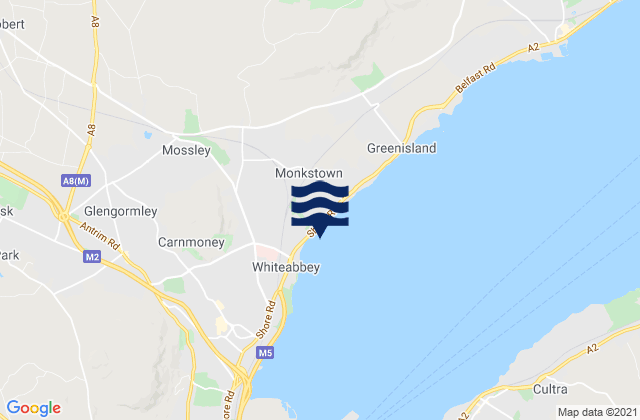 Jordanstown, United Kingdomの潮見表地図