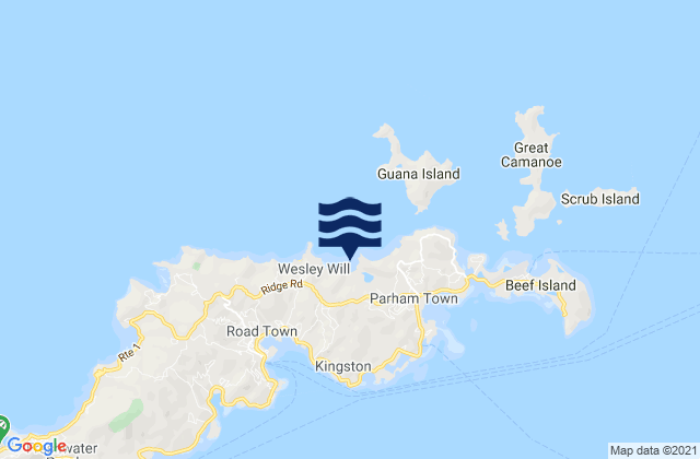 Josiahs Bay, U.S. Virgin Islandsの潮見表地図