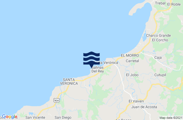 Juan de Acosta, Colombiaの潮見表地図