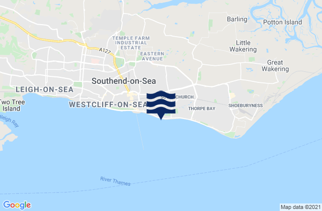 Jubilee Beach, United Kingdomの潮見表地図