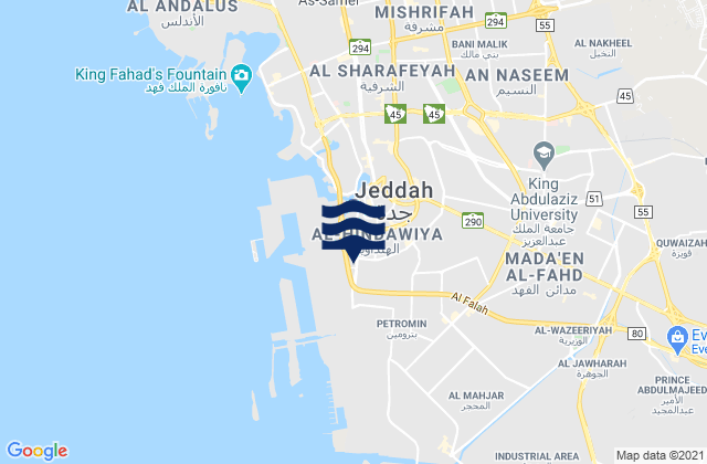 Juddah, Saudi Arabiaの潮見表地図