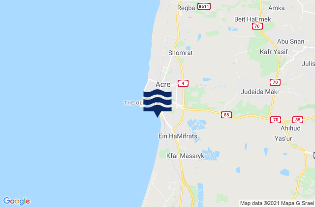 Judeida Makr, Israelの潮見表地図