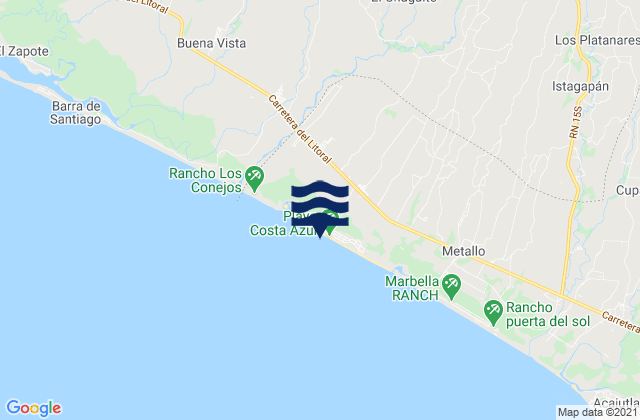 Jujutla, El Salvadorの潮見表地図