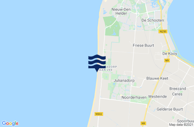 Julianadorp, Netherlandsの潮見表地図