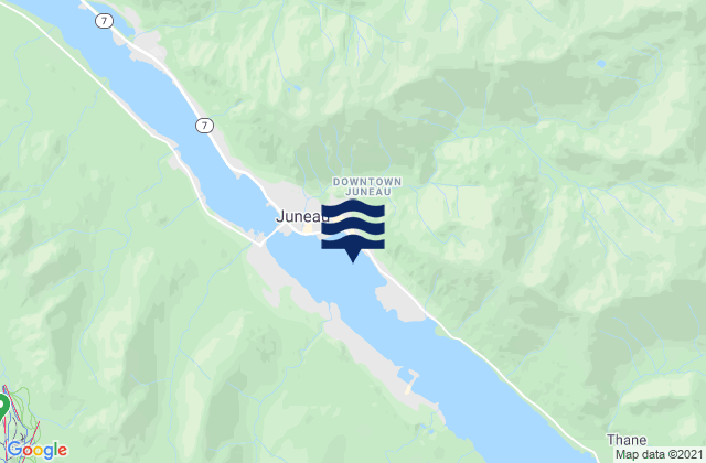 Juneau City and Borough, United Statesの潮見表地図