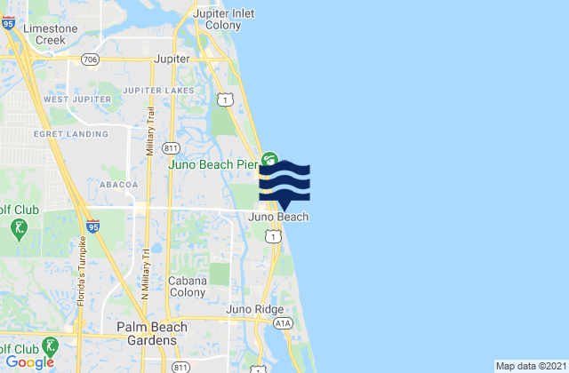 Juno Beach, United Statesの潮見表地図