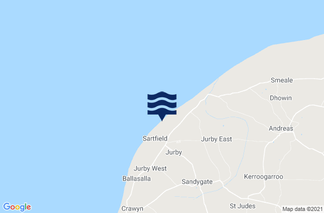 Jurby, Isle of Manの潮見表地図