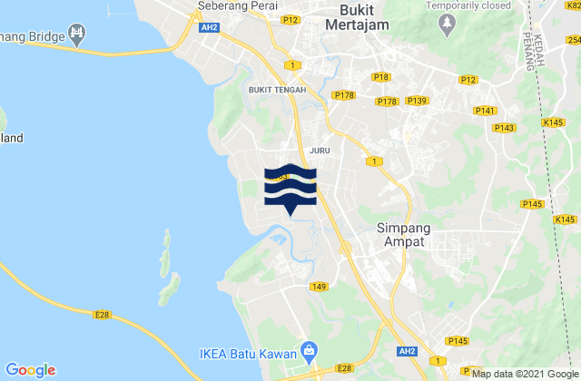 Juru, Malaysiaの潮見表地図
