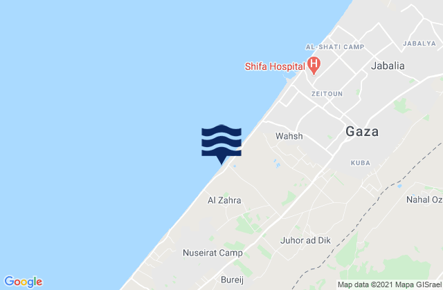 Juḩr ad Dīk, Palestinian Territoryの潮見表地図