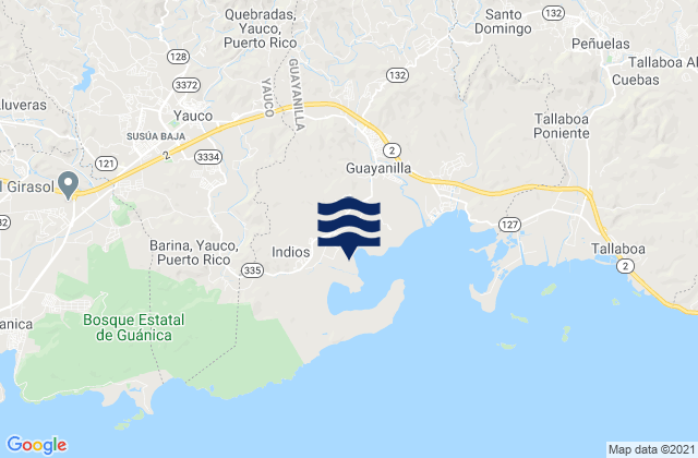 Jácana Barrio, Puerto Ricoの潮見表地図