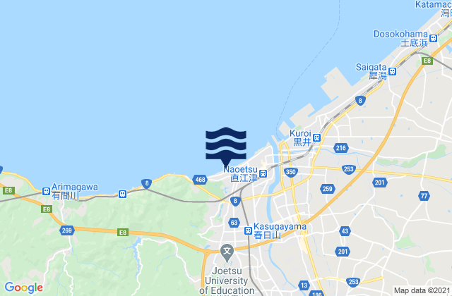 Jōetsu, Japanの潮見表地図