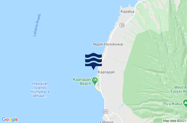Kaanapali Landing, United Statesの潮見表地図