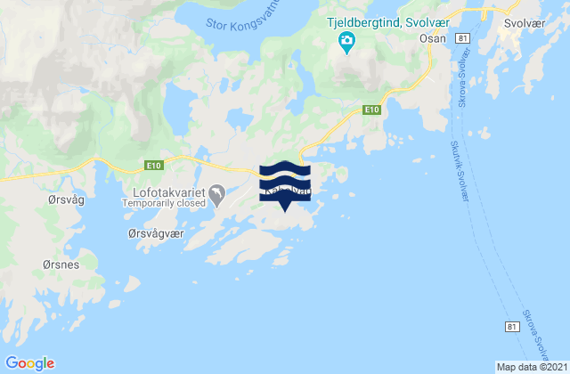 Kabelvåg, Norwayの潮見表地図