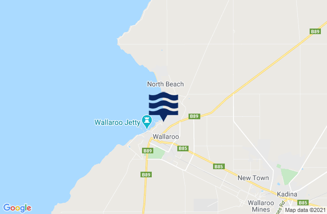 Kadina, Australiaの潮見表地図