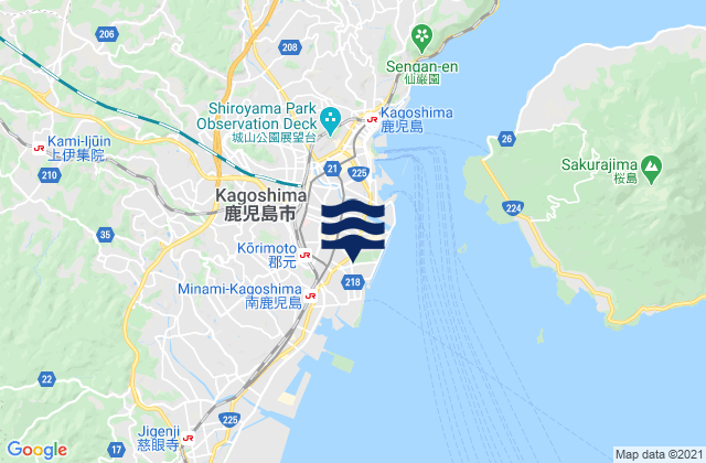 Kagoshima Shi, Japanの潮見表地図
