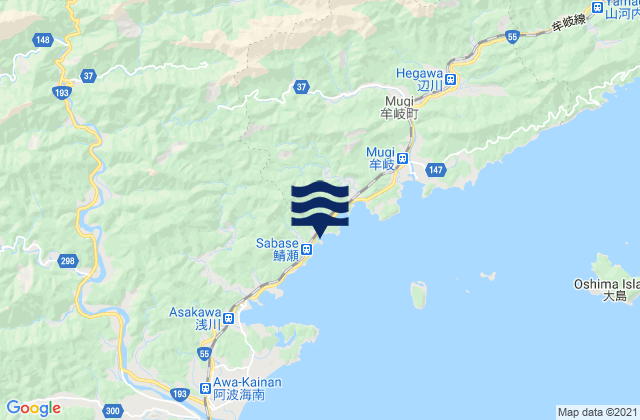 Kaifu Gun, Japanの潮見表地図