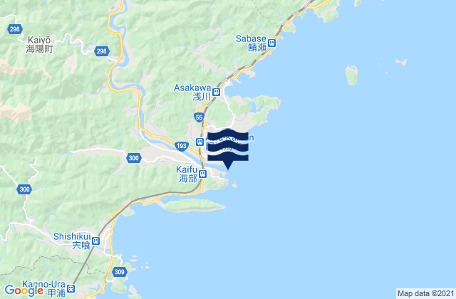 Kaifu River, Japanの潮見表地図