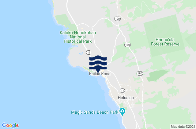 Kailua Kona, United Statesの潮見表地図