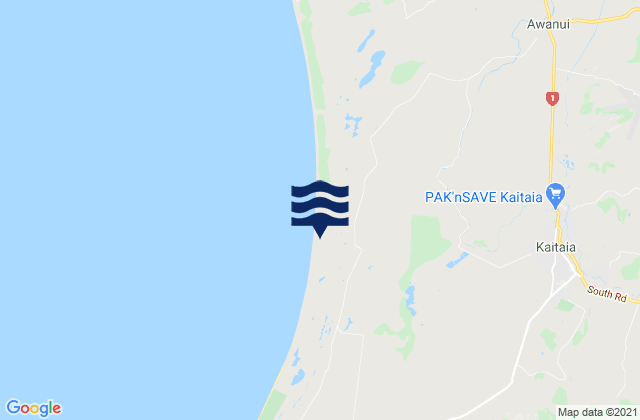 Kaitaia, New Zealandの潮見表地図
