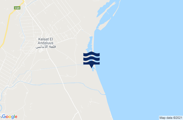 Kalaat El Andalous, Tunisiaの潮見表地図