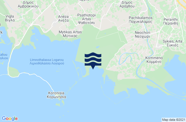 Kalamiá, Greeceの潮見表地図