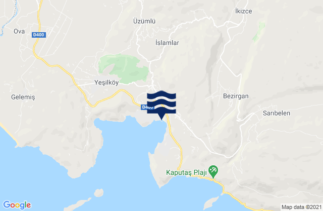 Kalkan, Turkeyの潮見表地図