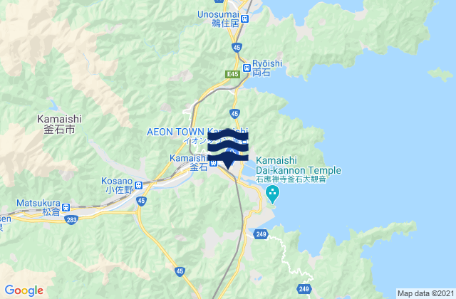 Kamaishi, Japanの潮見表地図