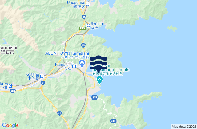 Kamaisi, Japanの潮見表地図