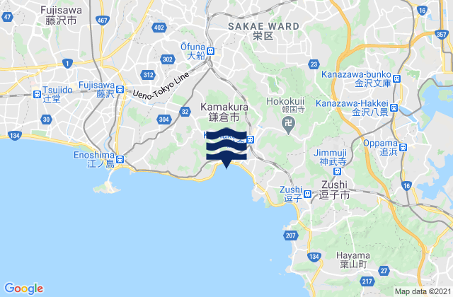 Kamakura Shi, Japanの潮見表地図