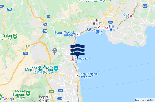 Kamegawa, Japanの潮見表地図