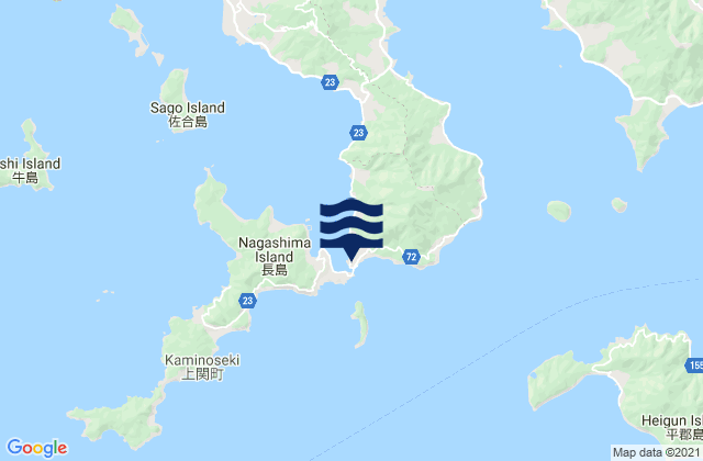 Kaminoseki, Japanの潮見表地図
