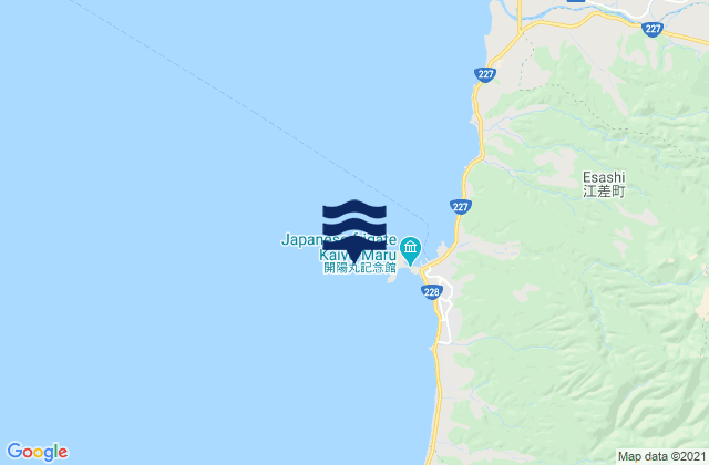 Kamome Jima Yesashi Ko, Japanの潮見表地図