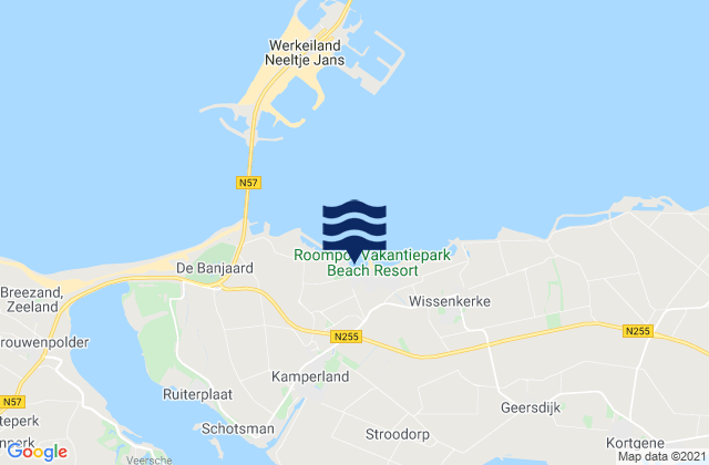 Kamperland, Netherlandsの潮見表地図