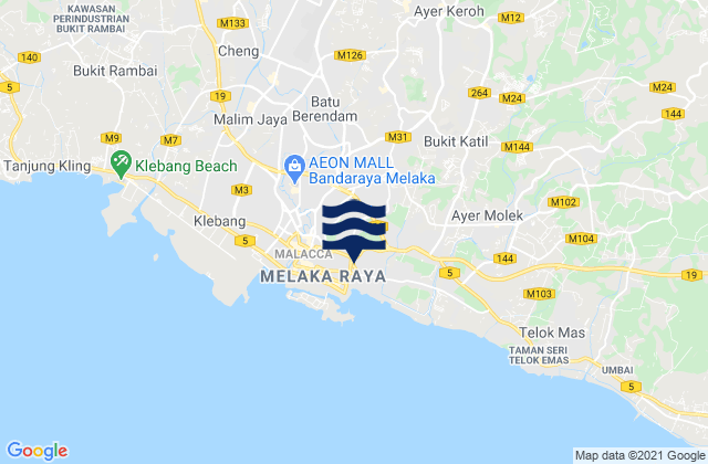 Kampong Bukit Baru, Malaysiaの潮見表地図