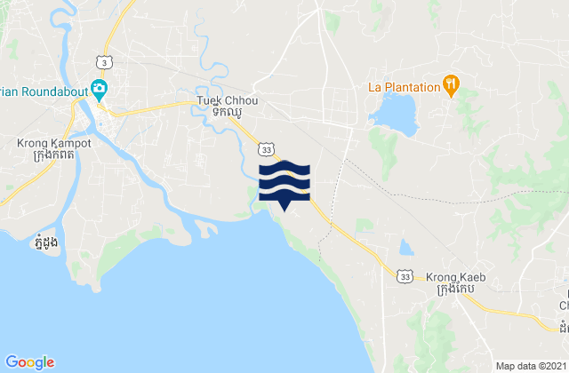 Kampot, Cambodiaの潮見表地図