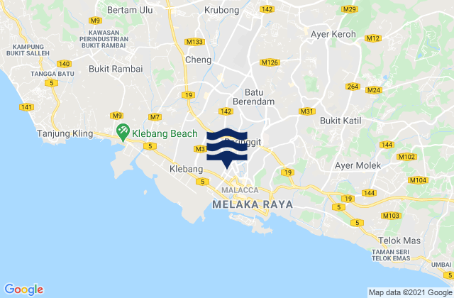 Kampung Ayer Keroh, Malaysiaの潮見表地図