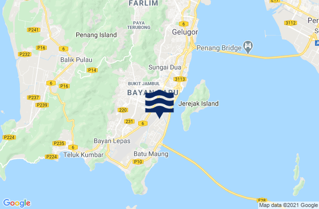 Kampung Sungai Ara, Malaysiaの潮見表地図