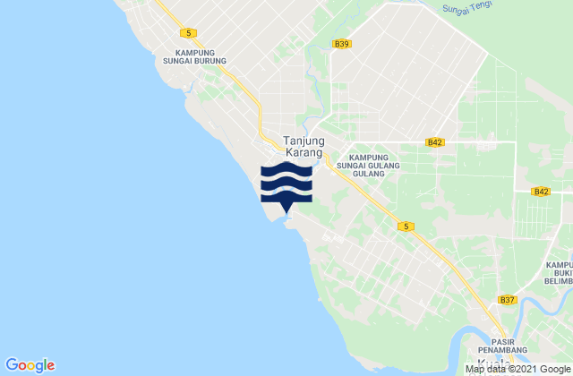 Kampung Tanjung Karang, Malaysiaの潮見表地図