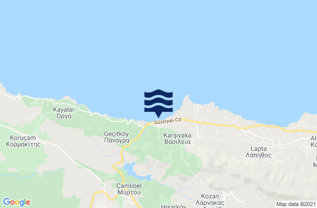 Kampylí, Cyprusの潮見表地図