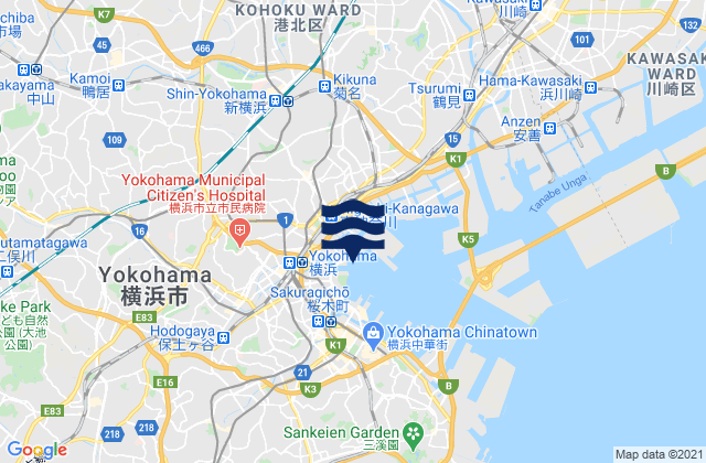 Kanagawa-ku, Japanの潮見表地図
